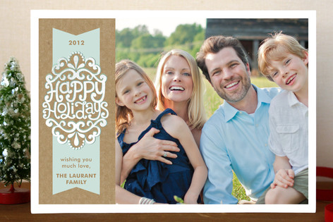 Kraft Ribbon Holiday Postcards