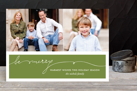 Be Merry Handwriting Holiday Postcards