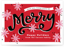 Merry Snowflakes Holiday Postcards