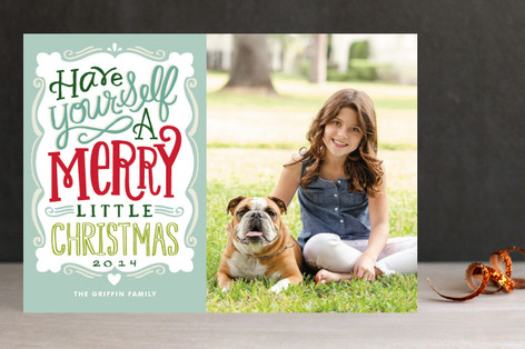 Merry Typography Holiday Postcards