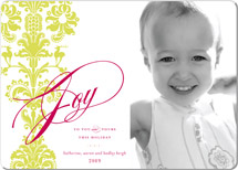 float + deer damask Holiday Rounded Corner Cards