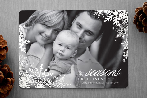 Snowflake Window Holiday Rounded Corner Cards