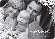 Snowflake Window Holiday Rounded Corner Cards