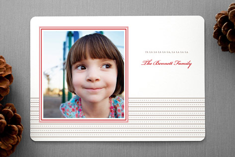 Classic Ribbon Stripes Holiday Rounded Corner Cards