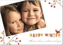 winter berries Holiday Rounded Corner Cards