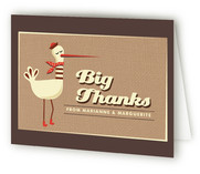 Stylish Stork and Funky Baby Baby Shower Thank You Cards