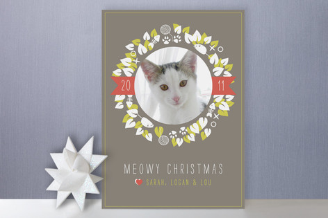 Kitty Wreath Holiday Photo Cards