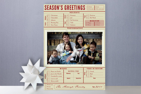 Season's Greetings Checklist Holiday Photo Cards