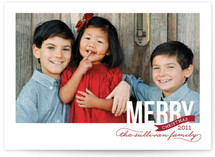 Peppermint Ribbon Holiday Photo Cards