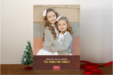 Woodgrain Holiday Photo Cards