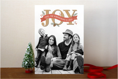 Rustic Joy Holiday Photo Cards