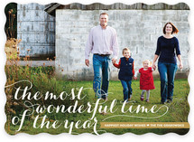 Wonderful Script Holiday Photo Cards