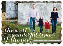 Wonderful Script Holiday Photo Cards