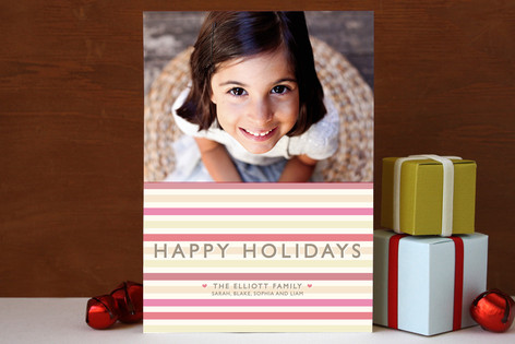 Happy Holiday Stripe Holiday Photo Cards