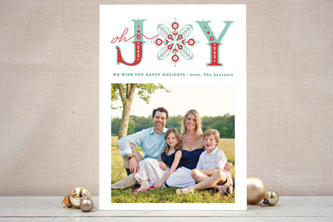 Snowflake of Joy Holiday Photo Cards