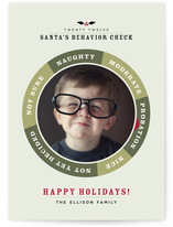 Santa's Behavior Check Holiday Photo Cards