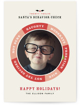Santa's Behavior Check Holiday Photo Cards