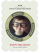 Santa's Behavior Check Holiday Photo Cards