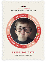 Santa's Behavior Check Holiday Photo Cards