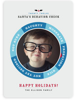 Santa's Behavior Check Holiday Photo Cards