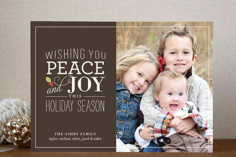 Holly Stack Holiday Photo Cards