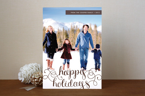 Merry Christmas Swirl Overlay Text Holiday Photo Cards