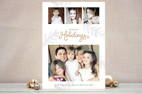 Painterly Pine Holiday Photo Cards