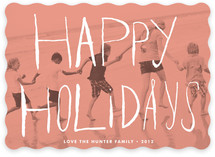 Peach Passion Holiday Photo Cards
