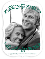 Block Printed Mistletoe Holiday Photo Cards