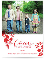 Cheerful Floral Holiday Photo Cards