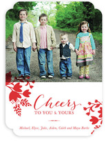 Cheerful Floral Holiday Photo Cards