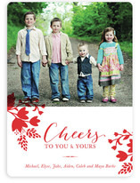 Cheerful Floral Holiday Photo Cards
