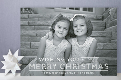 Merry Christmas x2 Holiday Photo Cards