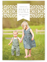 Patterned Band with Ribbon Holiday Photo Cards, by Stacey Hill