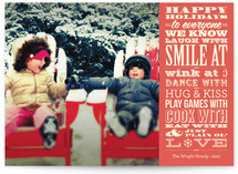 Vintage Typography Message Holiday Photo Cards