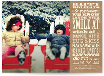 Vintage Typography Message Holiday Photo Cards