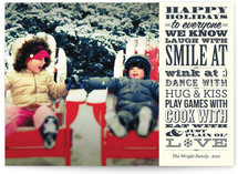 Vintage Typography Message Holiday Photo Cards