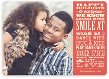 Vintage Typography Message Holiday Photo Cards