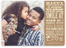 Vintage Typography Message Holiday Photo Cards