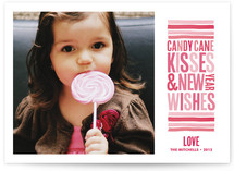 Candy Cane Kisses Holiday Photo Cards