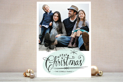 Retro Starbursts Holiday Photo Cards