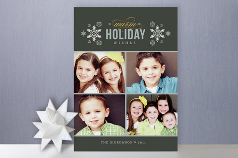 Snowflake Clusters Holiday Photo Cards