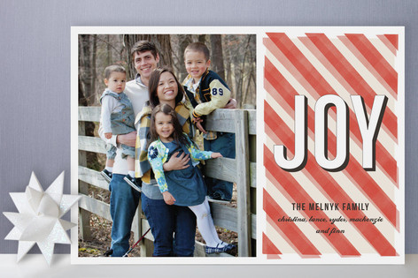 Offset Candy Cane Holiday Photo Cards