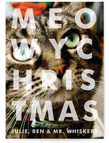 Etched Meow Holiday Photo Cards