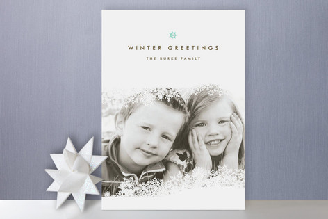 Silent White Holiday Photo Cards