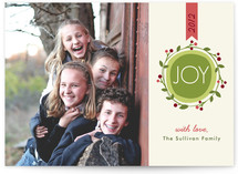 Joyful Modern Wreath Holiday Photo Cards