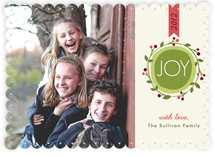 Joyful Modern Wreath Holiday Photo Cards