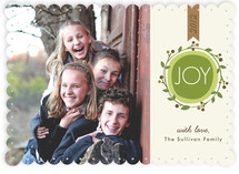 Joyful Modern Wreath Holiday Photo Cards