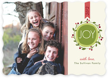 Joyful Modern Wreath Holiday Photo Cards