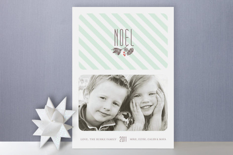 Wintermint Stripe Holiday Photo Cards